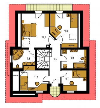 Image miroir | Plan de sol du premier étage - KLASSIK 112